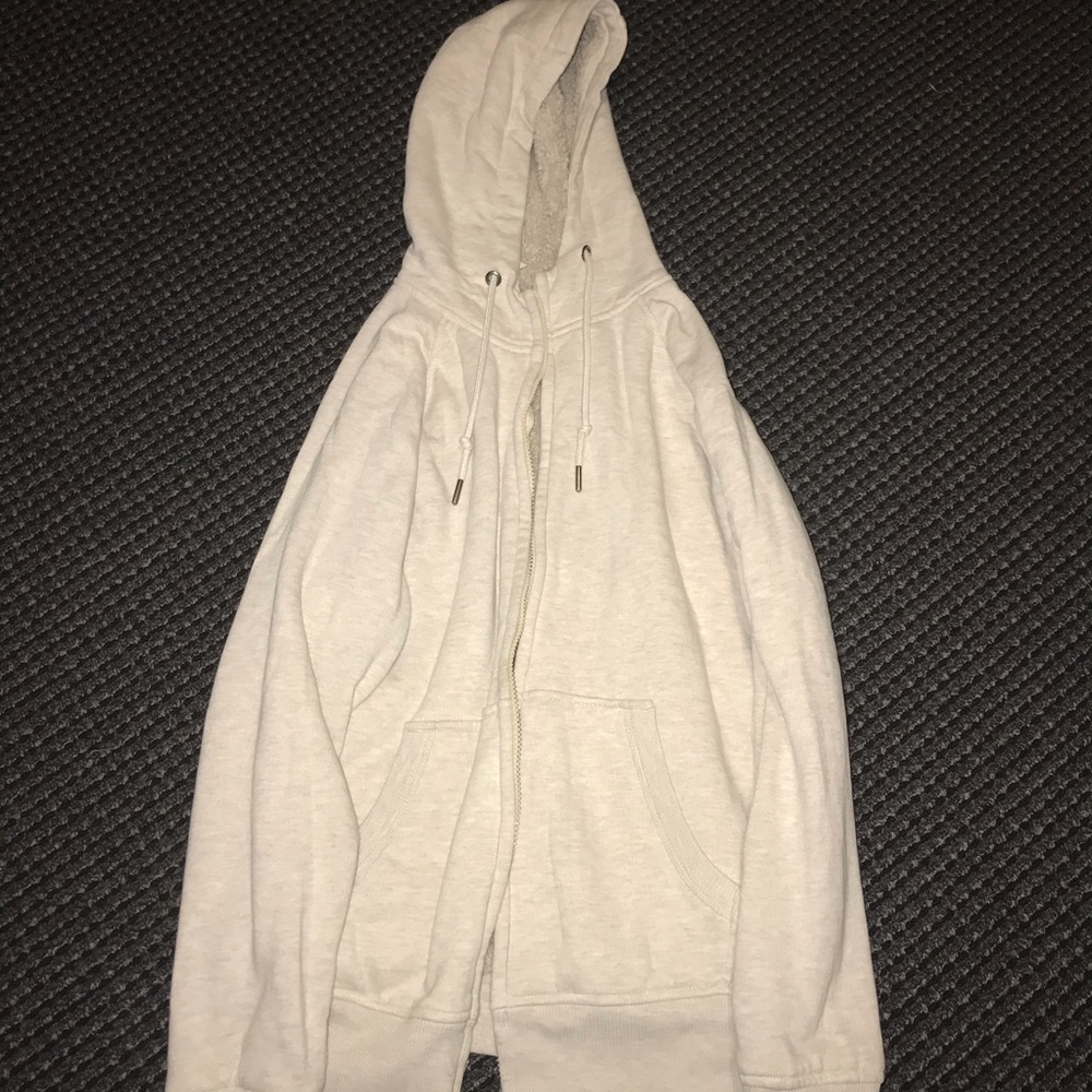 sherpa lined cream hoodie